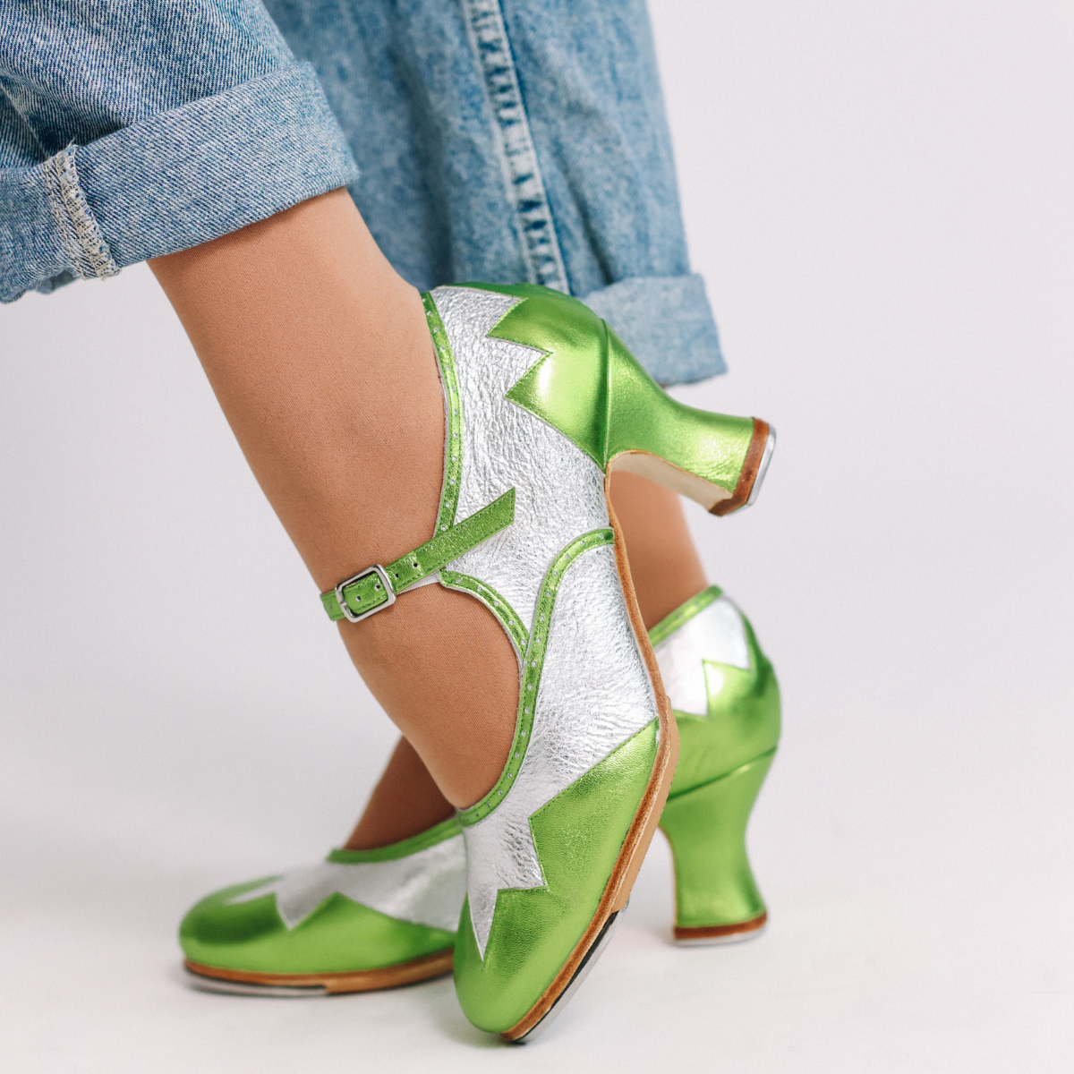 The Holly 2.5" Green Hard Sole Tap - Preorder and Final Sale